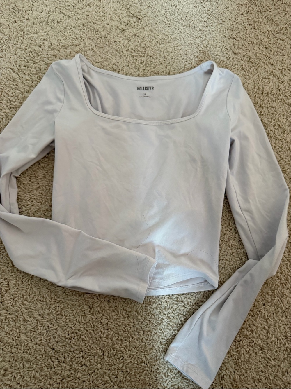Hollister Square Neck Long Sleeve Top - White - Picture 1 of 2